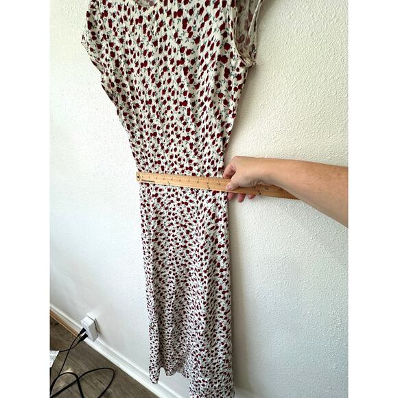 Reformation Ivory Floral Print Round Neck Cap Sleeve Open Back Maxi Dress 0 - Picture 16 of 16